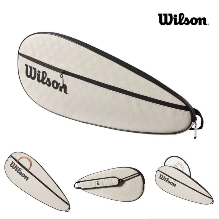 Product image template showing a Wilson tennis bag with brand logo and multiple product views